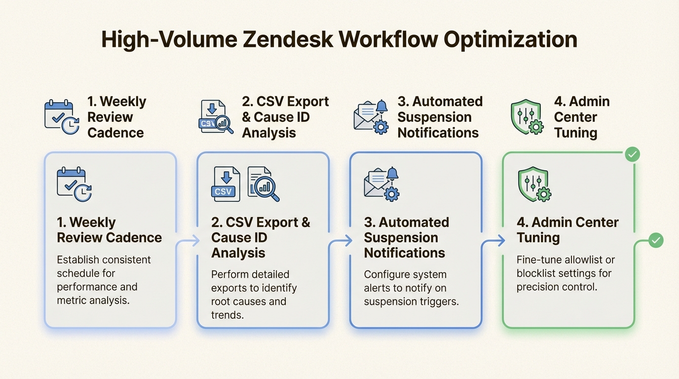 Strukturierter Workflow für die Verwaltung ausgesetzter Tickets vor dem 14-Tage-Löschfenster