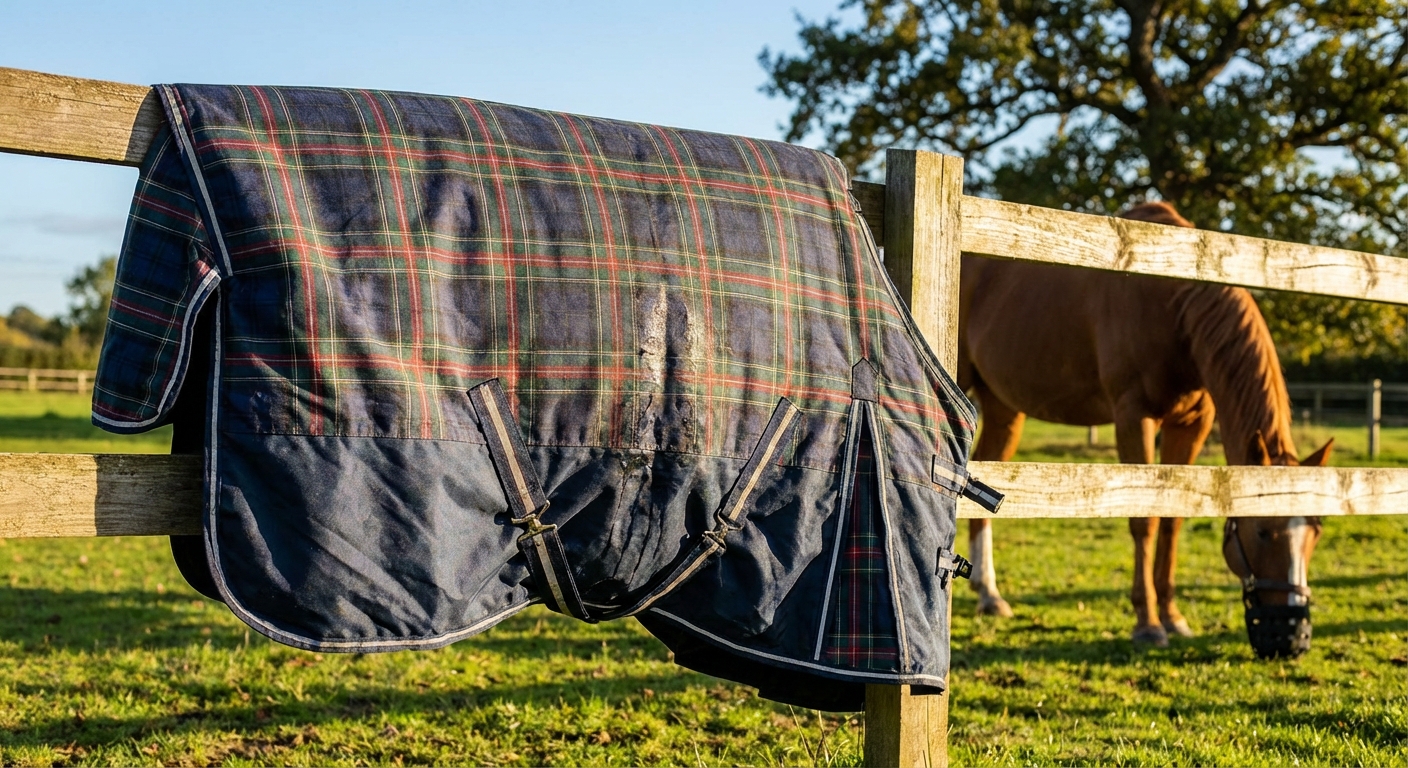 Air drying a horse blanket in natural sunlight preserves waterproof fabric coatings