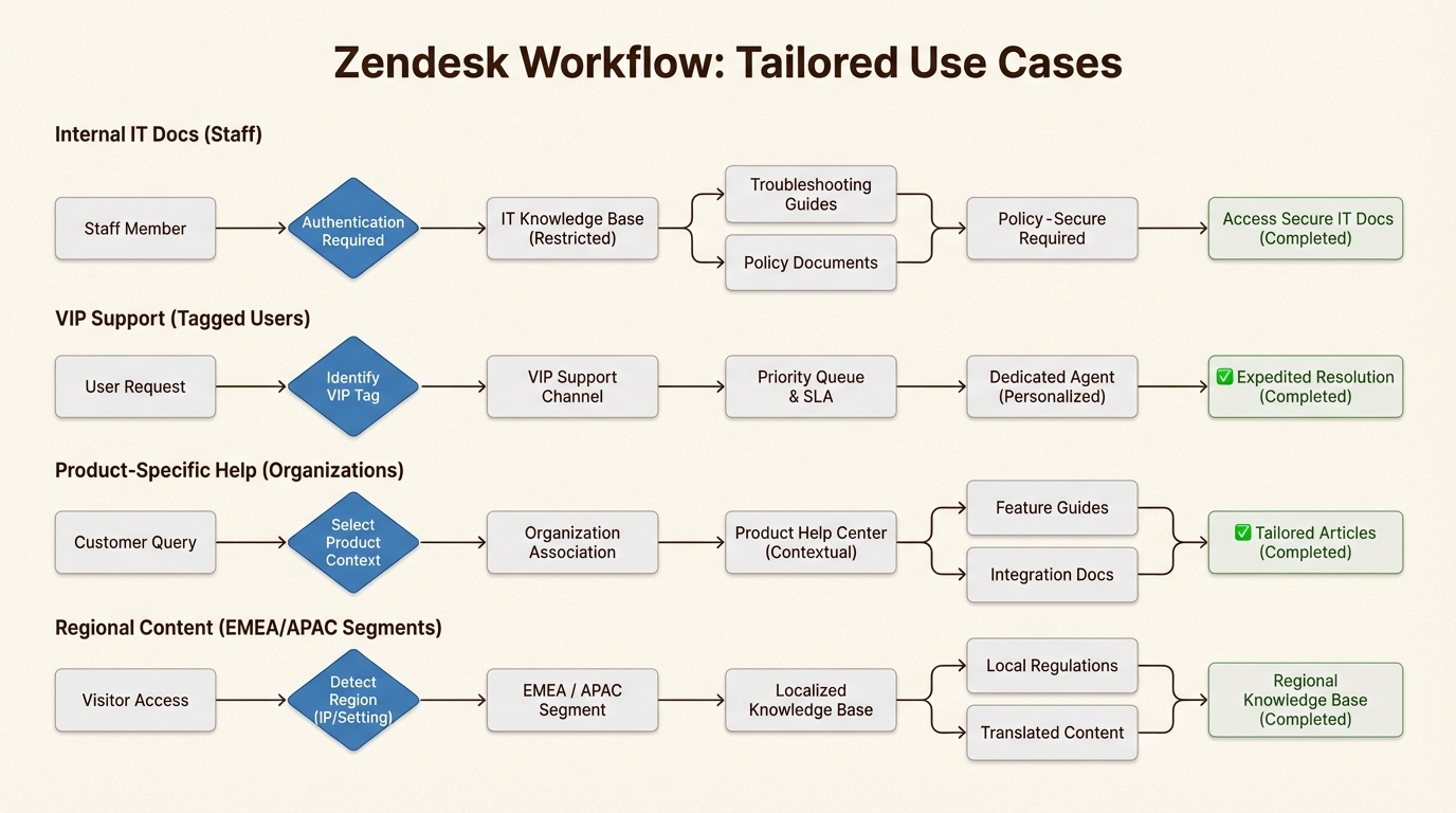 Häufige Szenarien für benutzerdefinierte Benutzersegmente in Help Centern