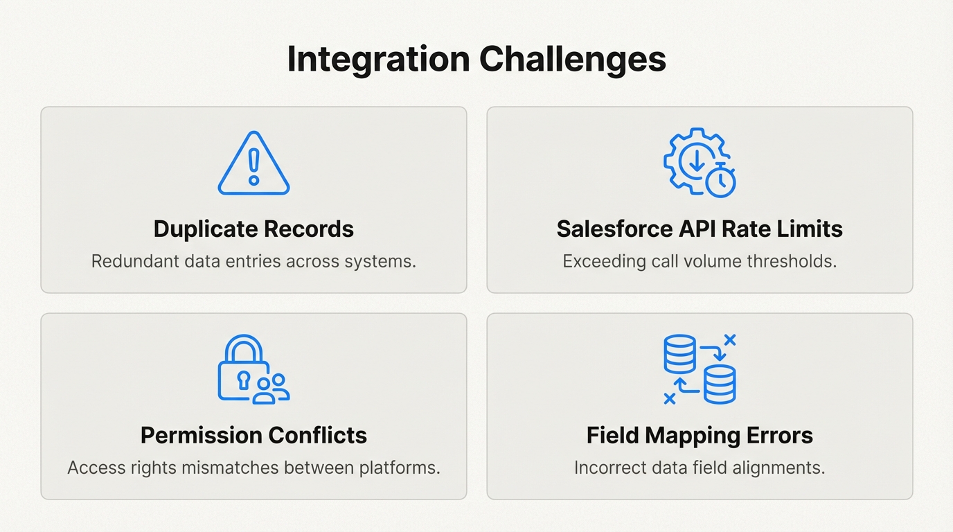 Das frühzeitige Erkennen dieser häufigen technischen Hürden hilft, Datenbeschädigungen und Synchronisierungsfehler während des Integrationsprozesses zu vermeiden.