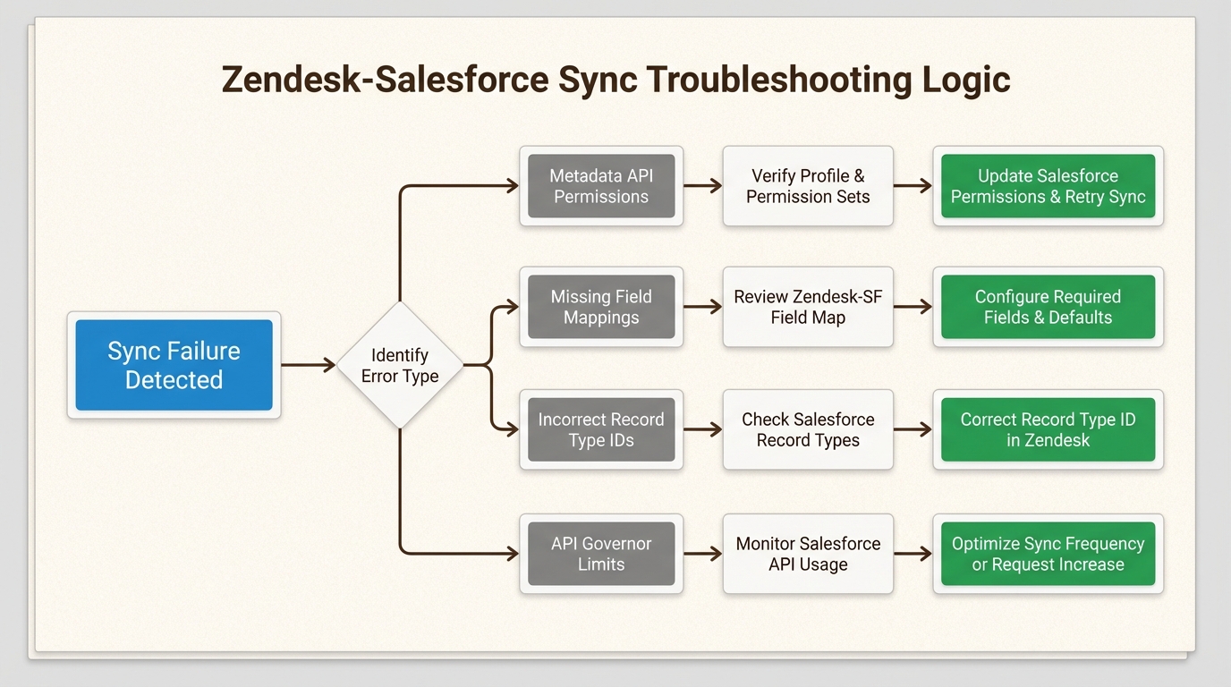 Diagrama de flujo de diagnóstico para identificar y resolver errores comunes de integración
