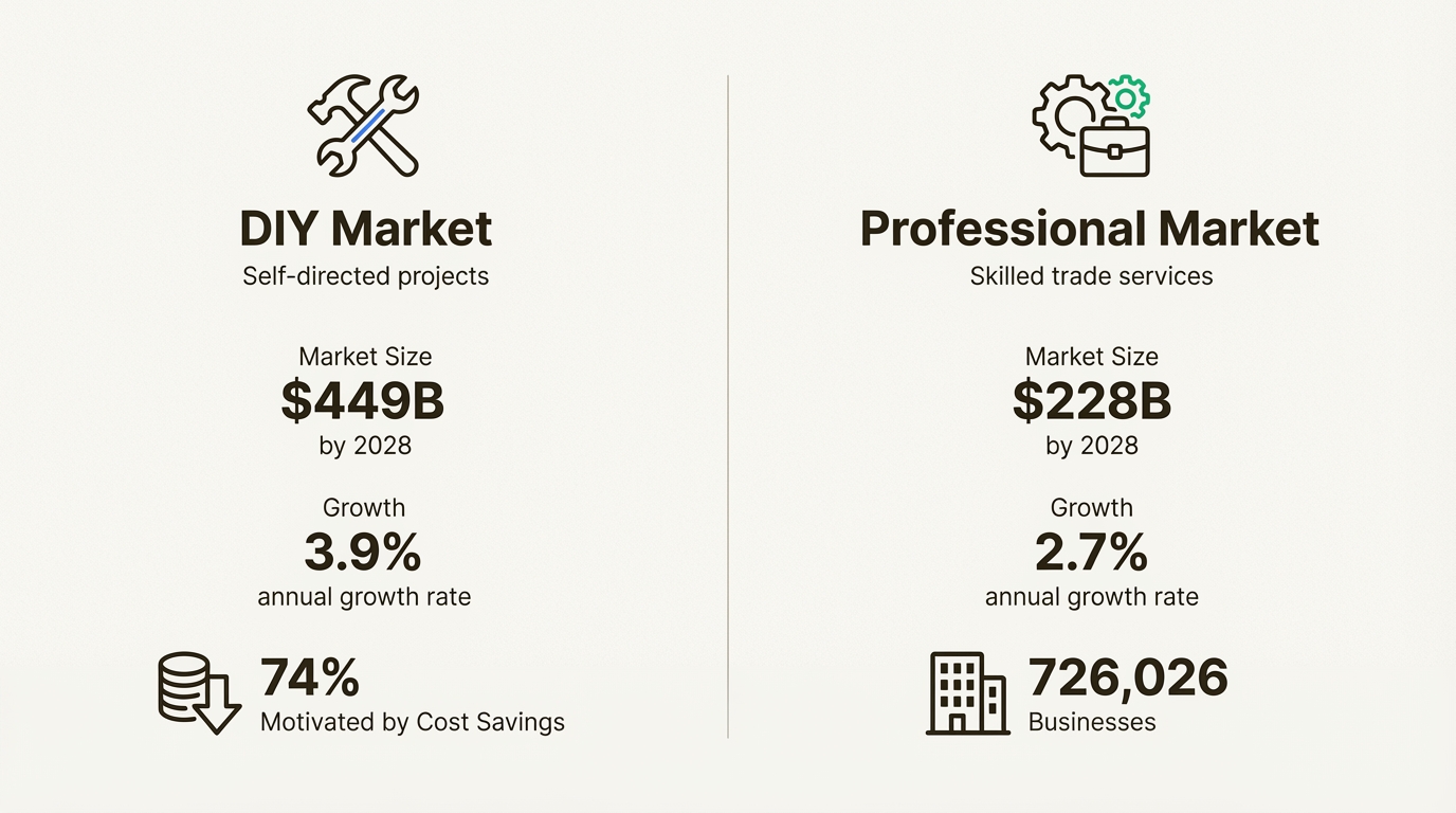 DIY market is roughly twice the size of professional services