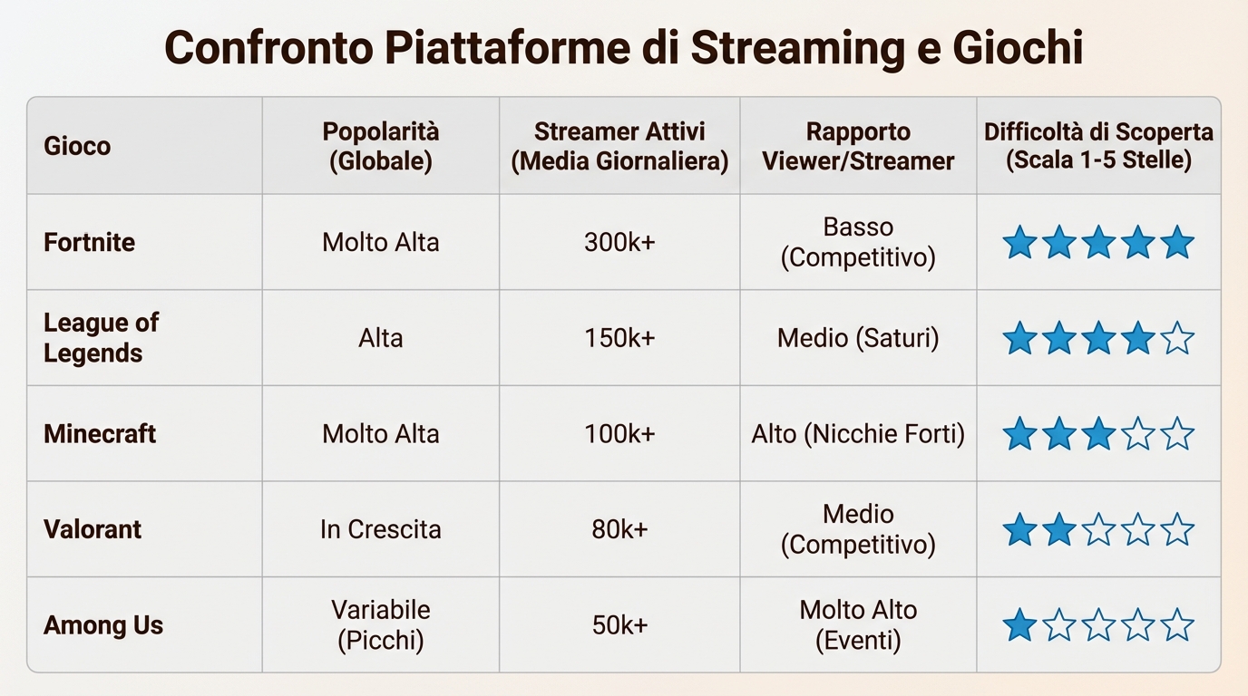 Saturazione dei giochi popolari su Twitch