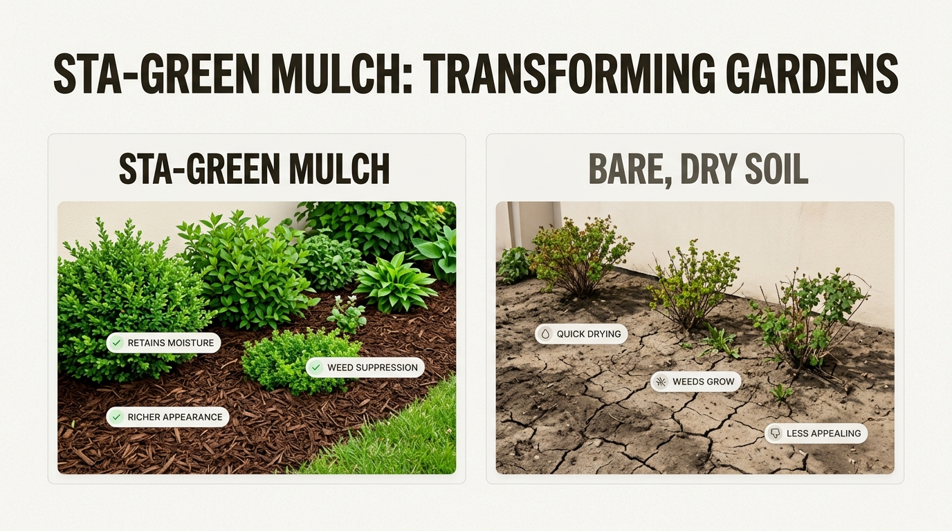 Applying fresh brown mulch instantly enhances curb appeal while creating a protective barrier for your spring plantings.