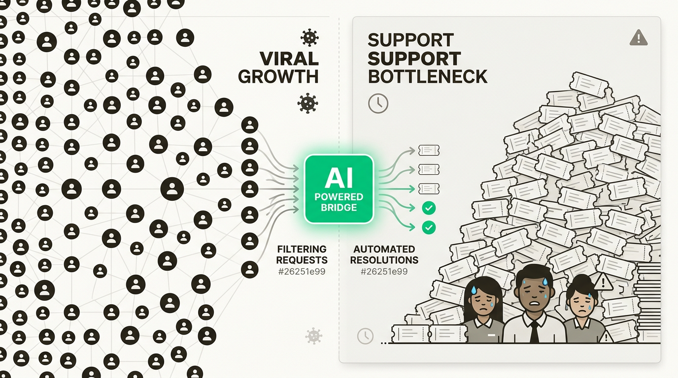 La IA actúa como un puente escalable entre la rápida adquisición de usuarios y el aumento resultante en las demandas de soporte