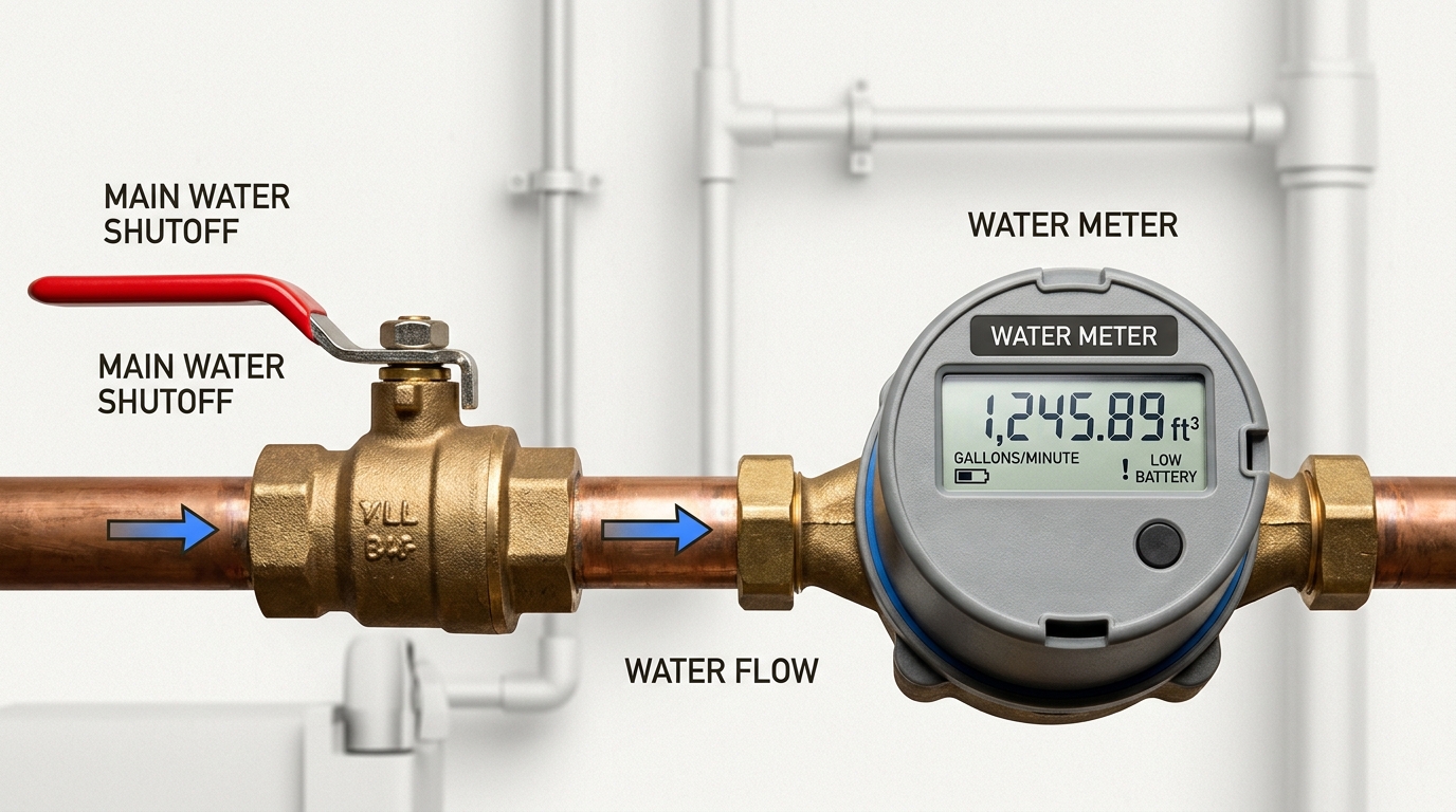 Knowing the exact location of your main water shutoff valve is the most critical step in preventing catastrophic flood damage.