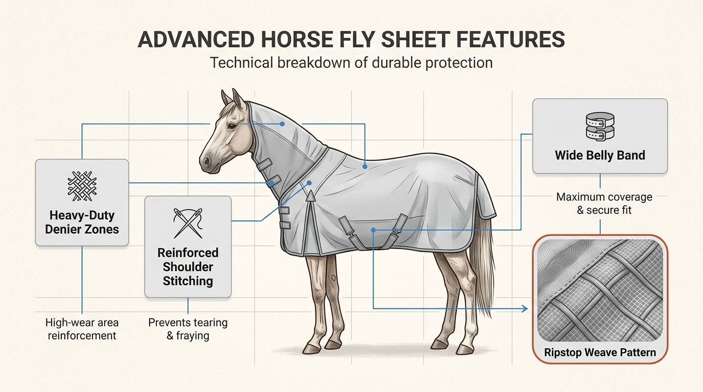 Understanding these structural features helps you identify a fly sheet capable of surviving the rigors of 24/7 pasture life.