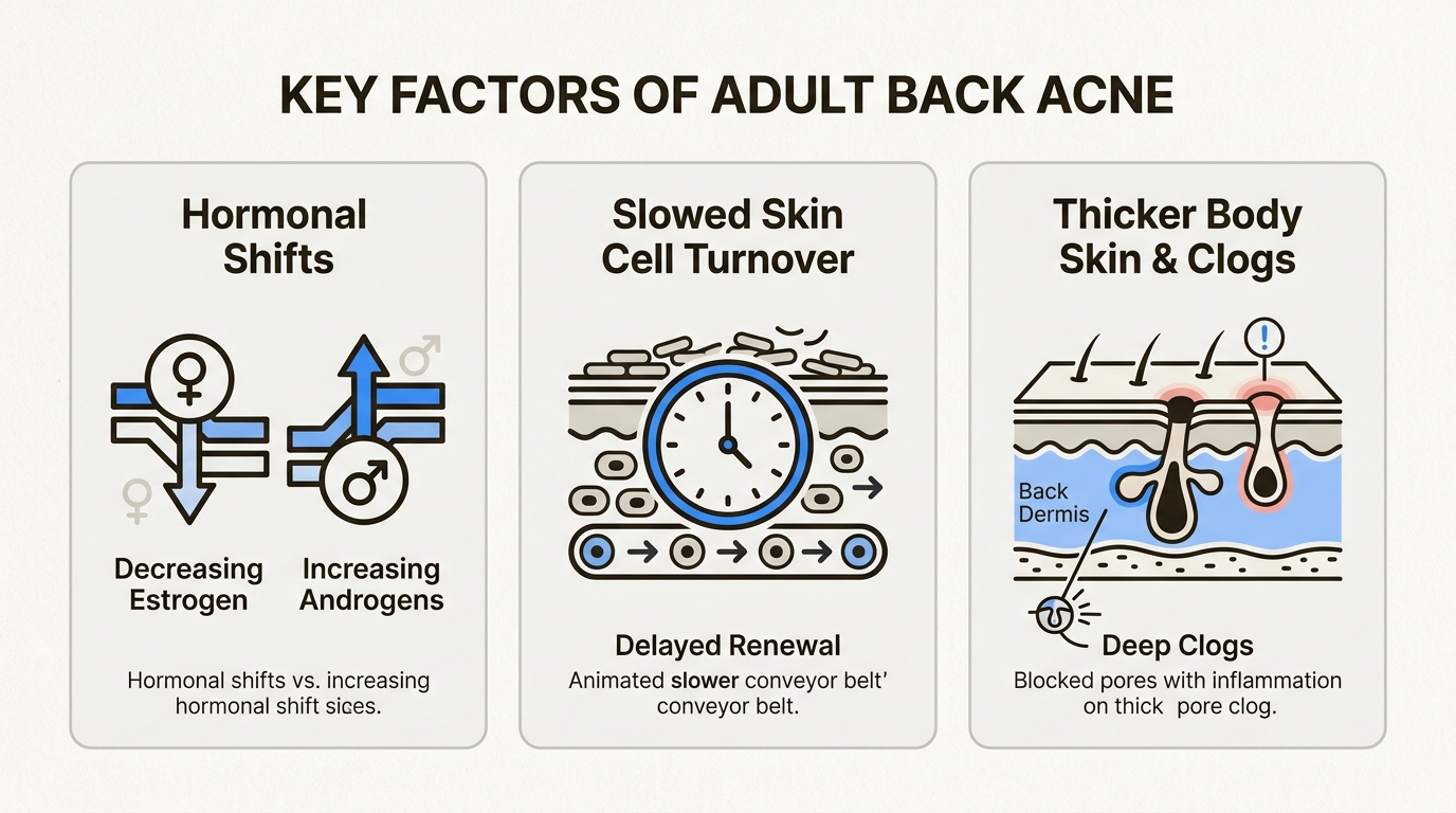 Comparing adult vs teenage back acne triggers