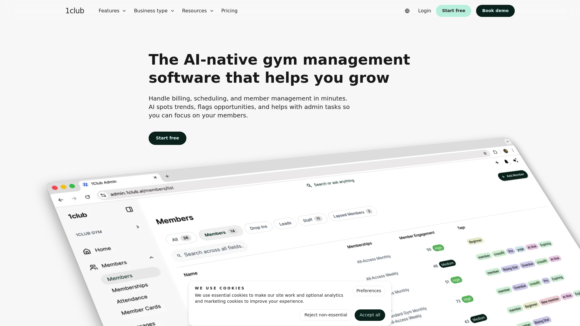 1club - Best Gym Management Software Platforms