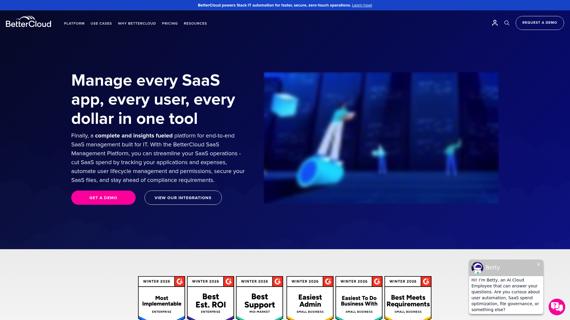 BetterCloud SaaS management platform dashboard
