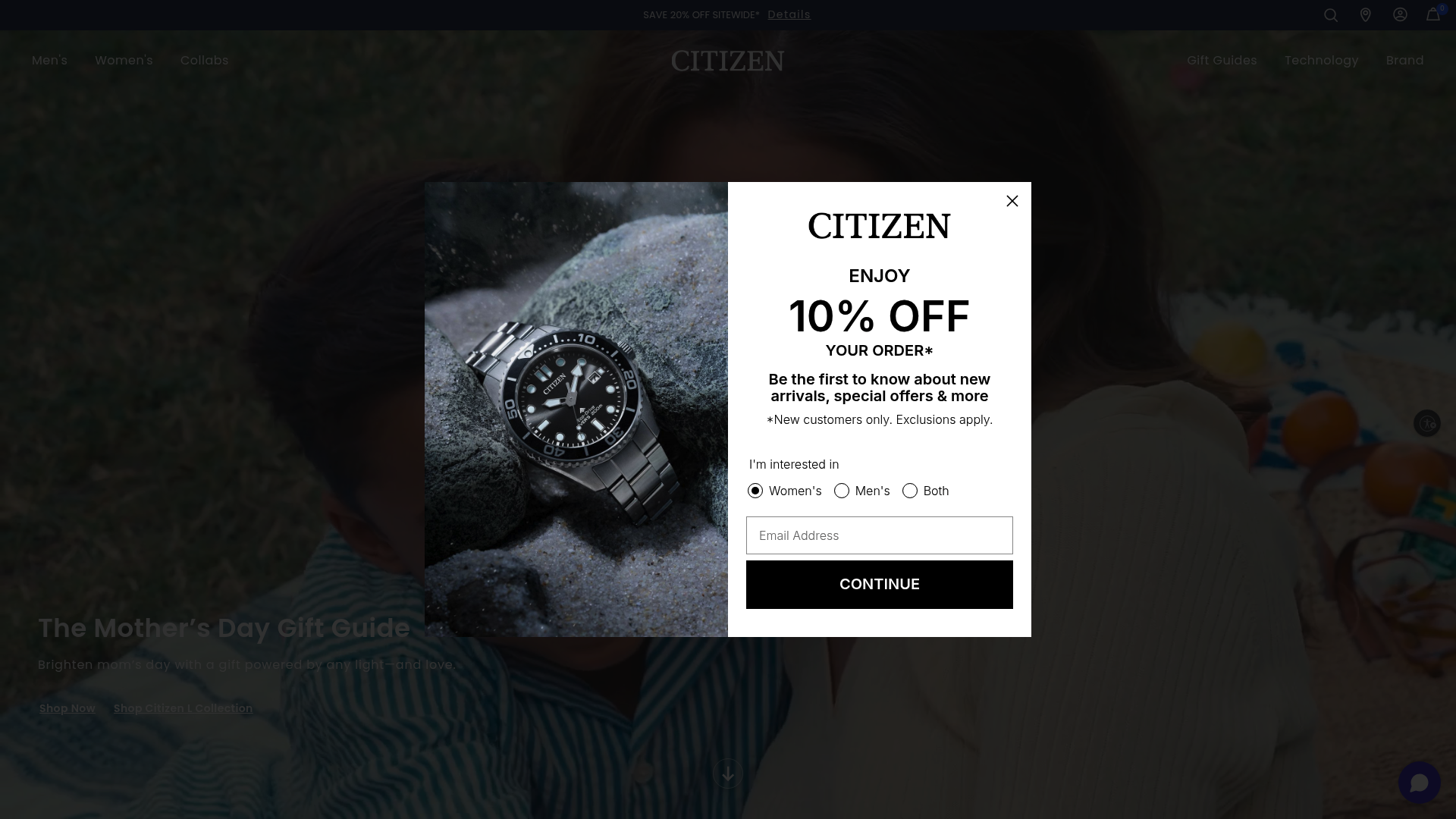 Citizen Tsuyosa landing page