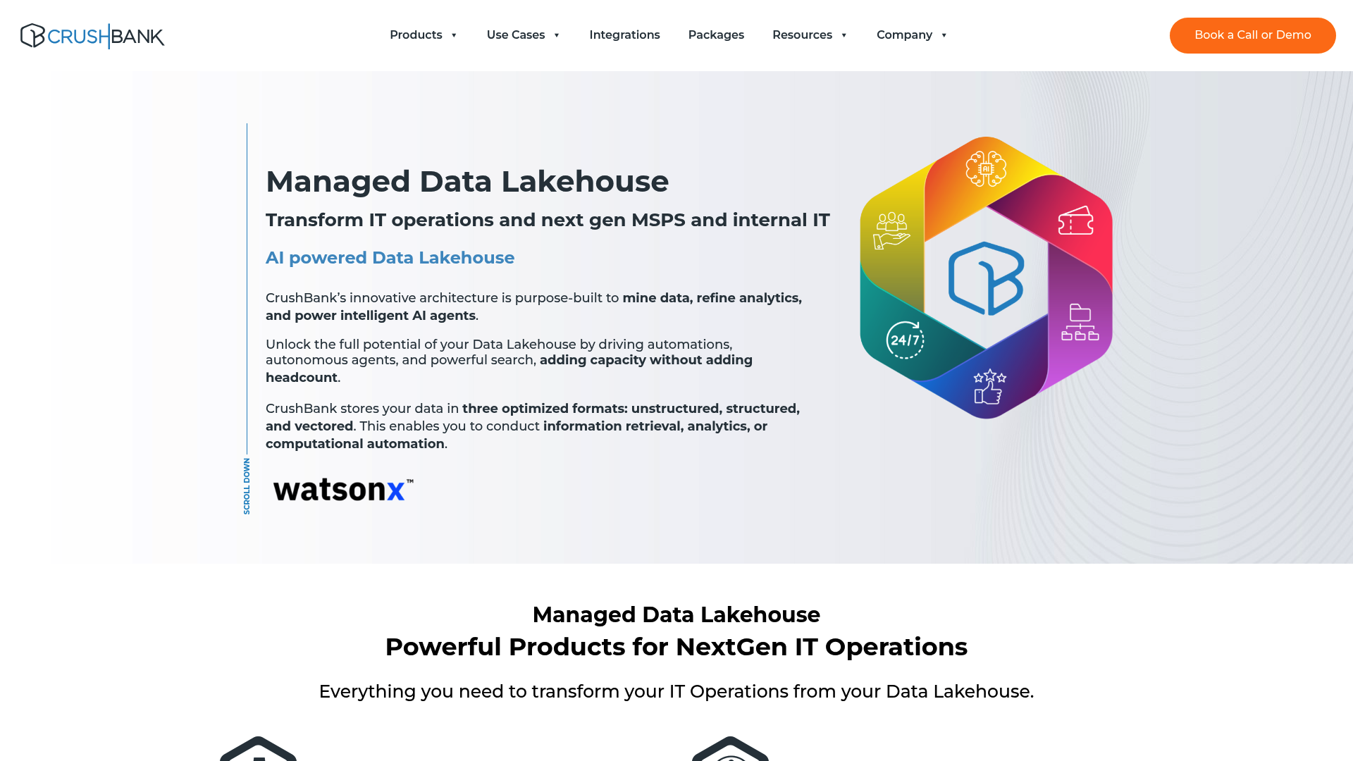 A screenshot of CrushBank's landing page.