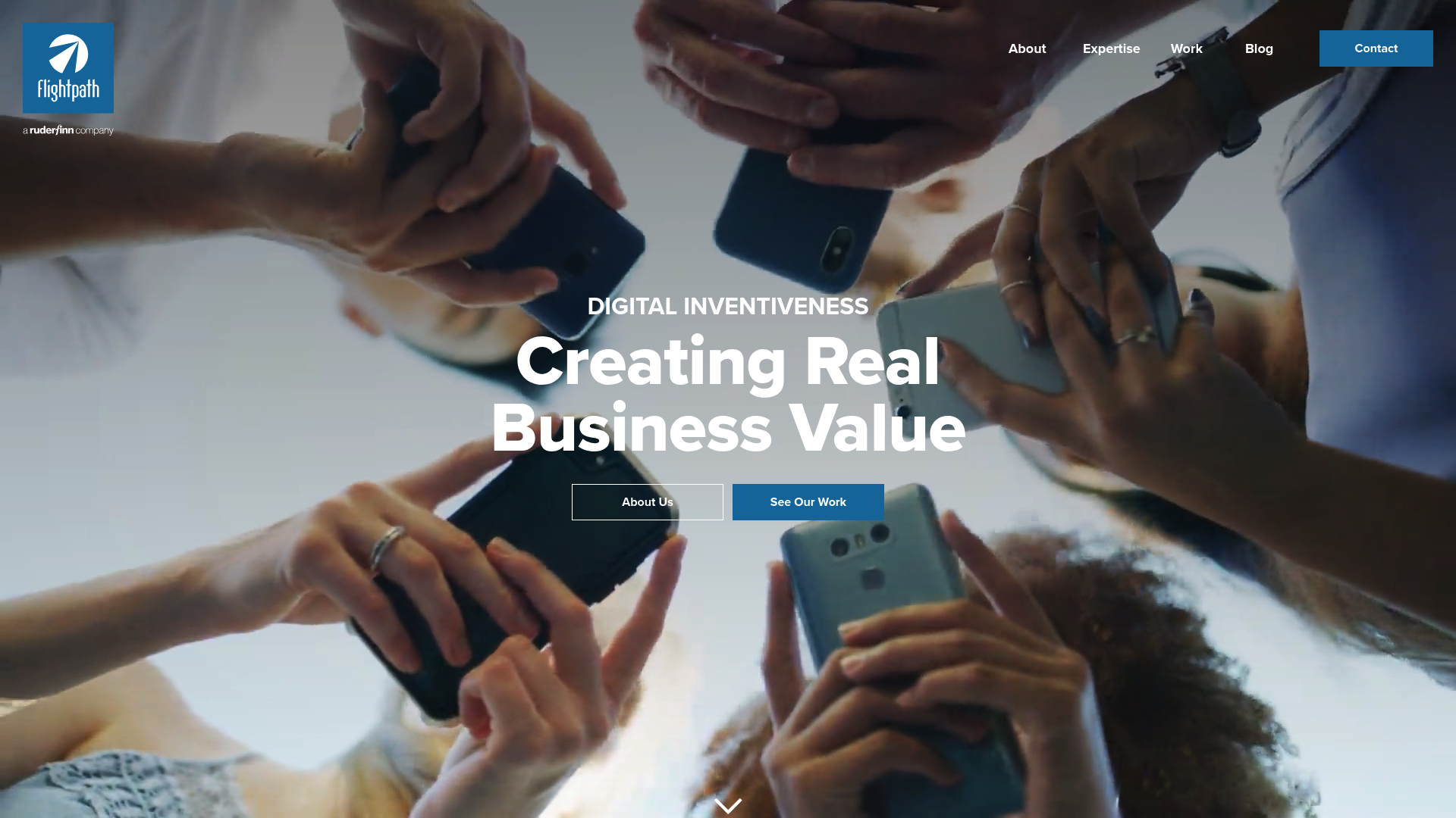 A screenshot of the Flightpath homepage, an example from our list of the best web design agencies in the USA.