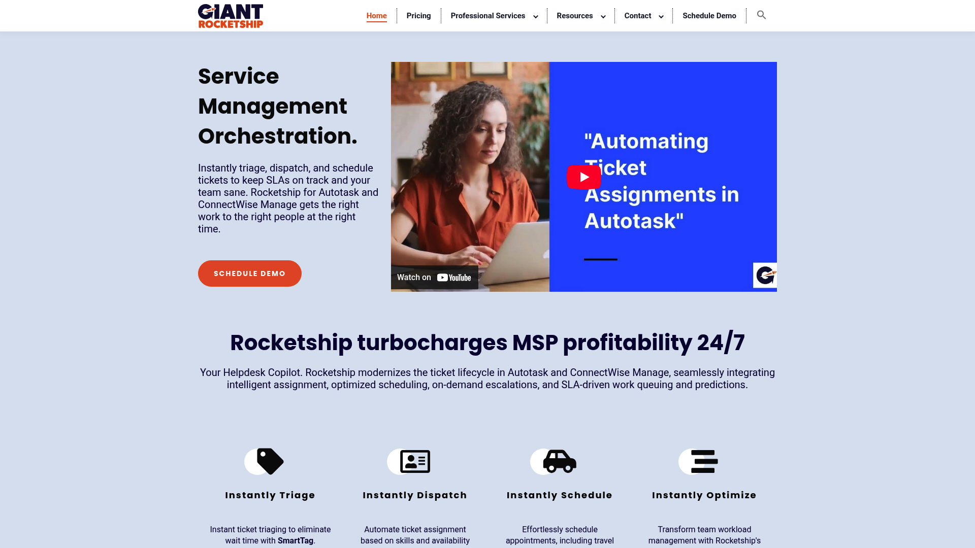 Giant Rocketship landing page