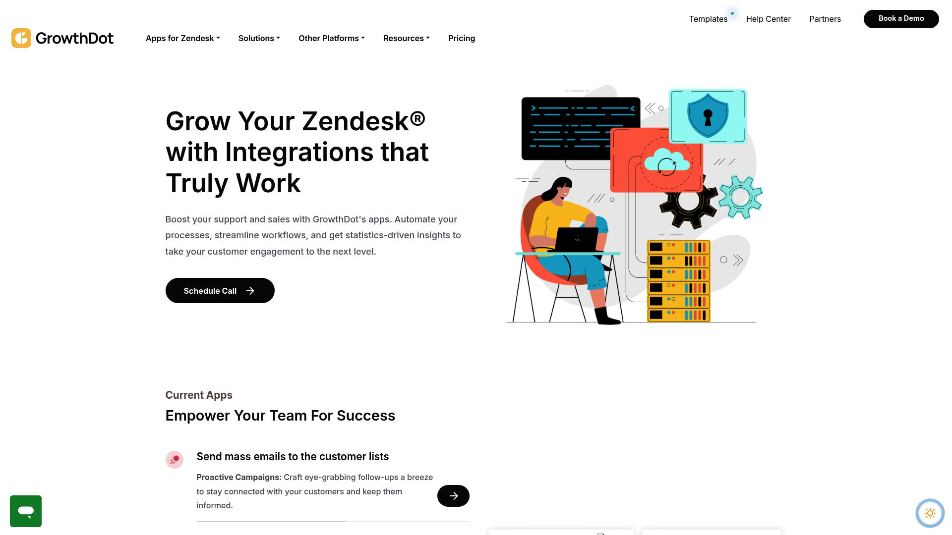 Aplicación de seguimiento de correo electrónico de GrowthDot para Zendesk con panel de control de métricas de participación