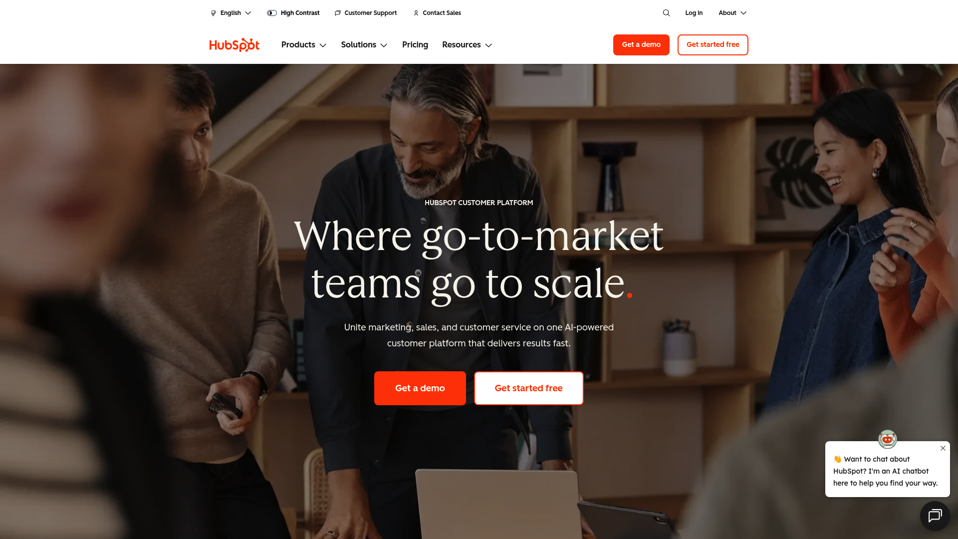 Página de destino do HubSpot Breeze