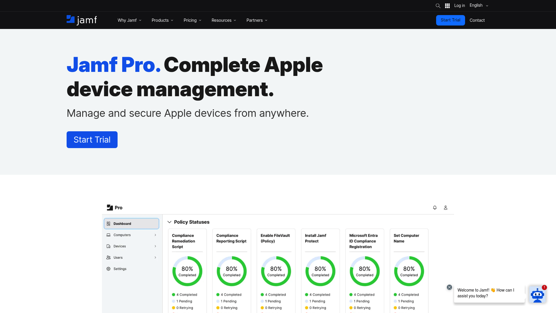 Jamf Pro landing page