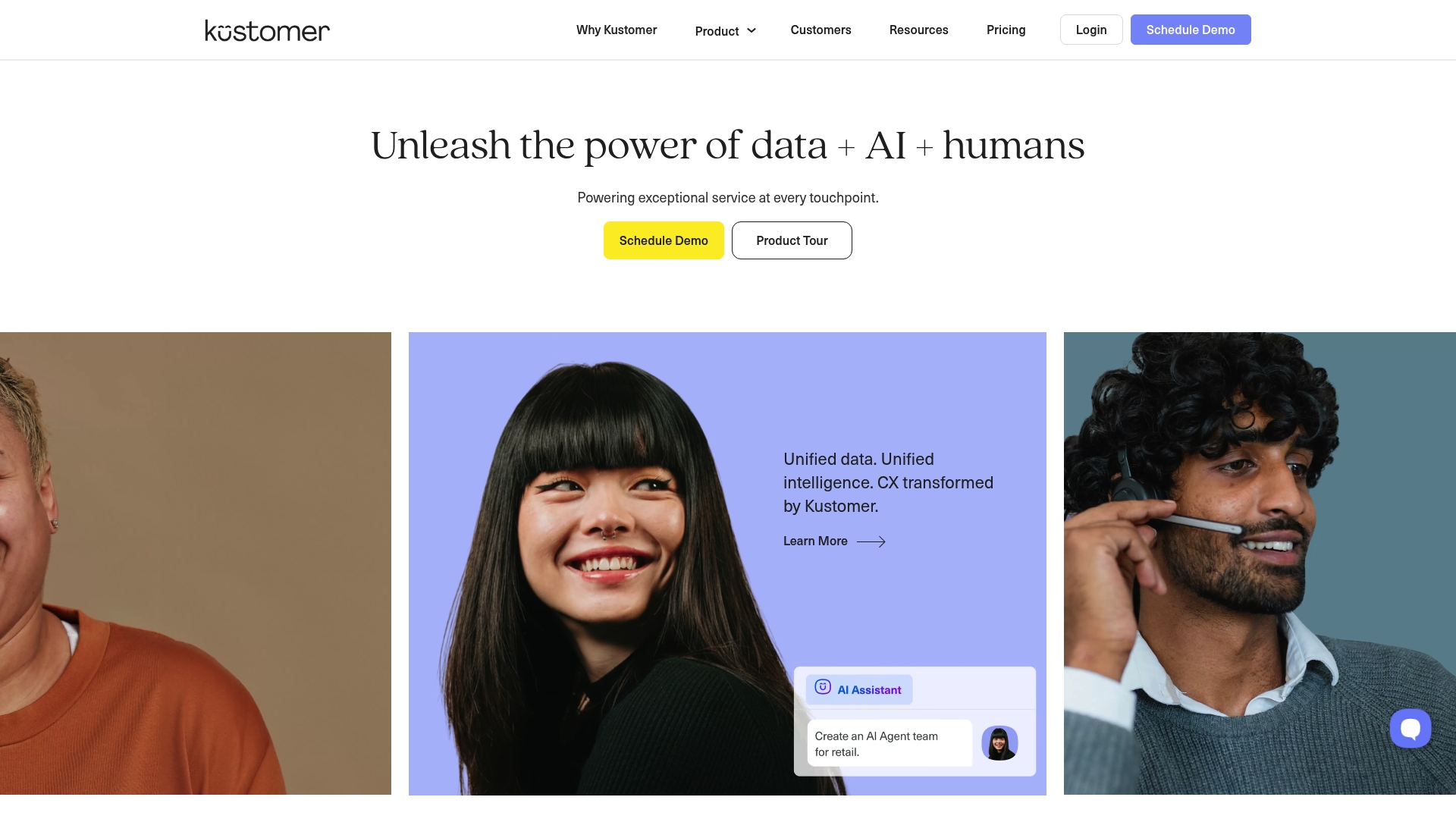 Interface da plataforma de atendimento ao cliente do Kustomer