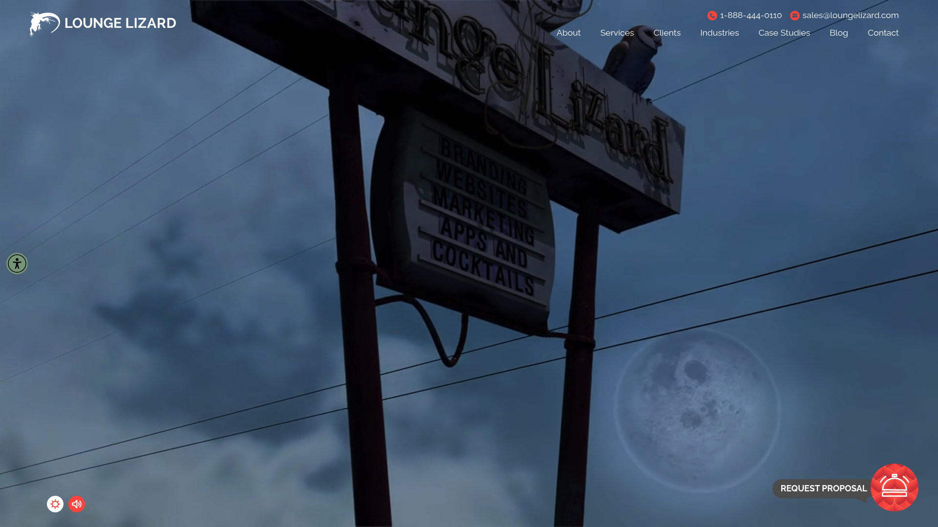 A screenshot of the Lounge Lizard homepage, an example from our list of the best web design agencies in the USA.