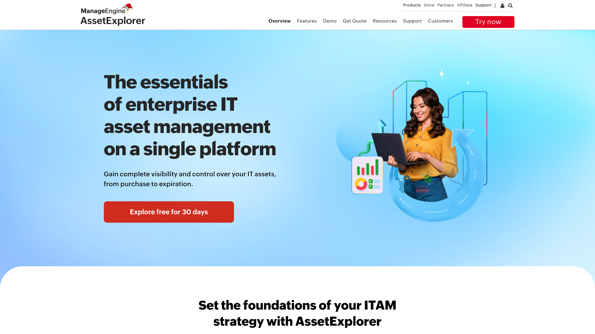 Interface de gestion des actifs de ManageEngine ServiceDesk Plus