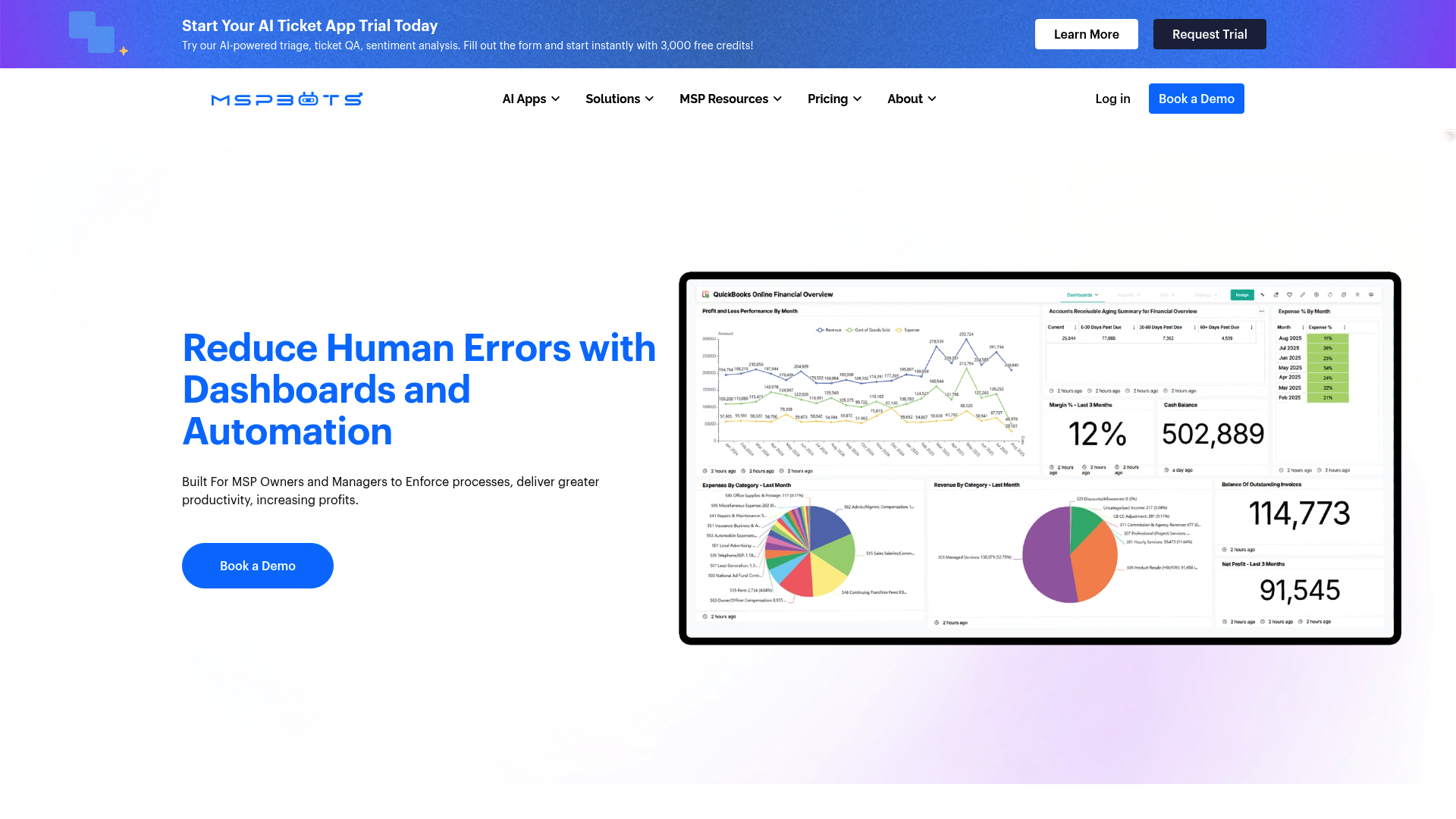 Plataforma de automação de IA MSPBots para provedores de serviços gerenciados