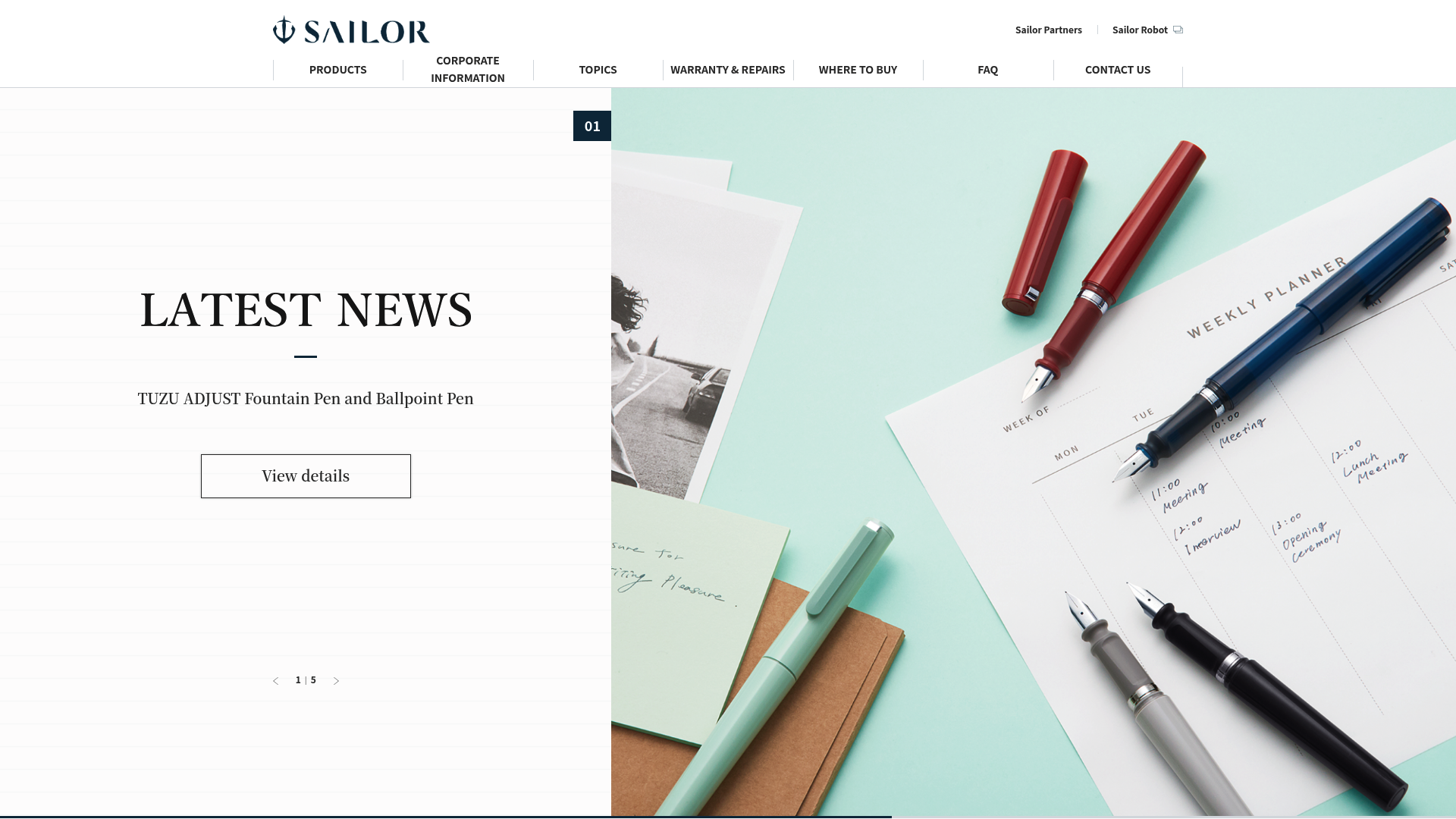 A screenshot of Sailor's landing page.