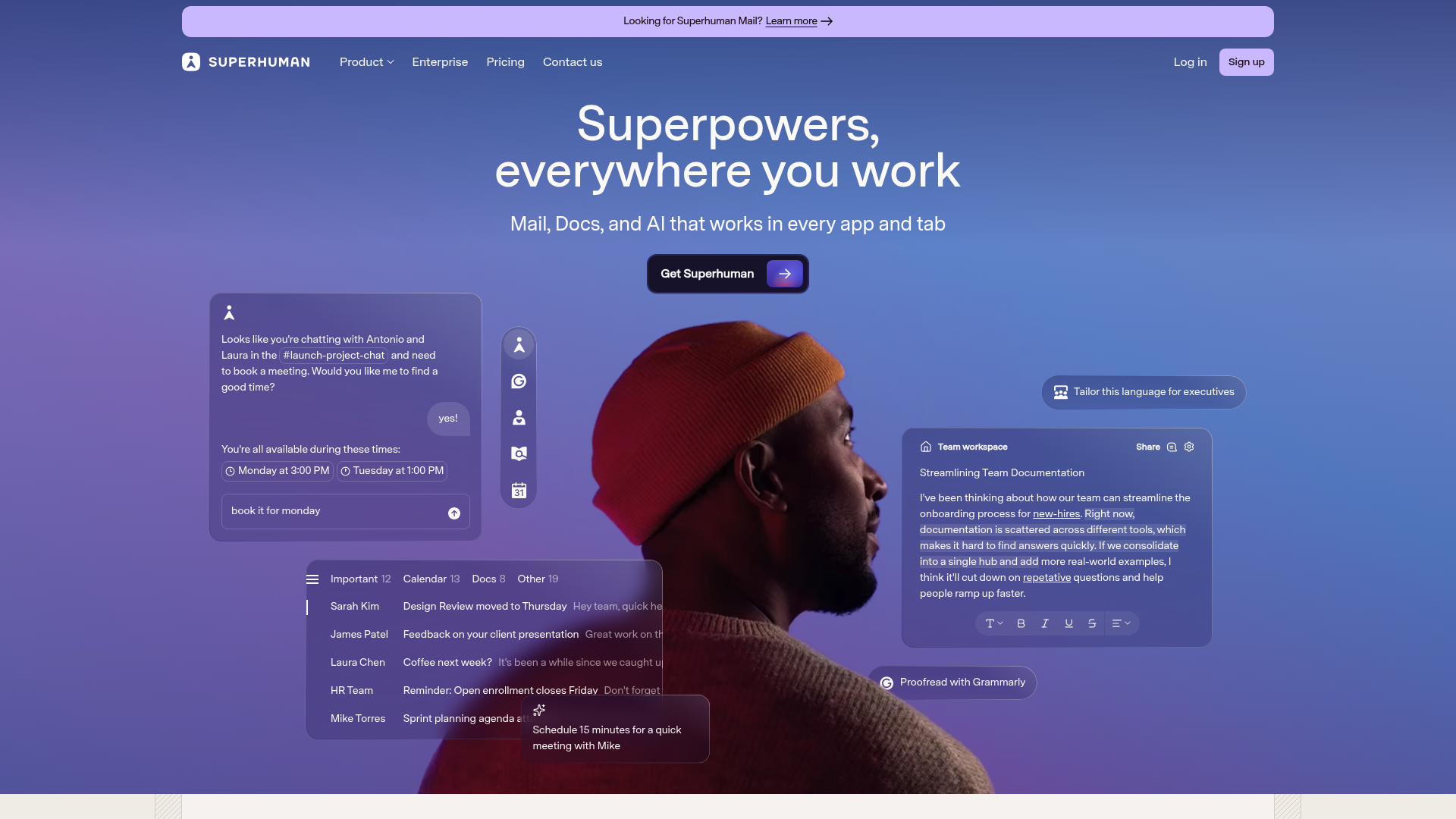 Interface do cliente de e-mail Superhuman com foco na velocidade
