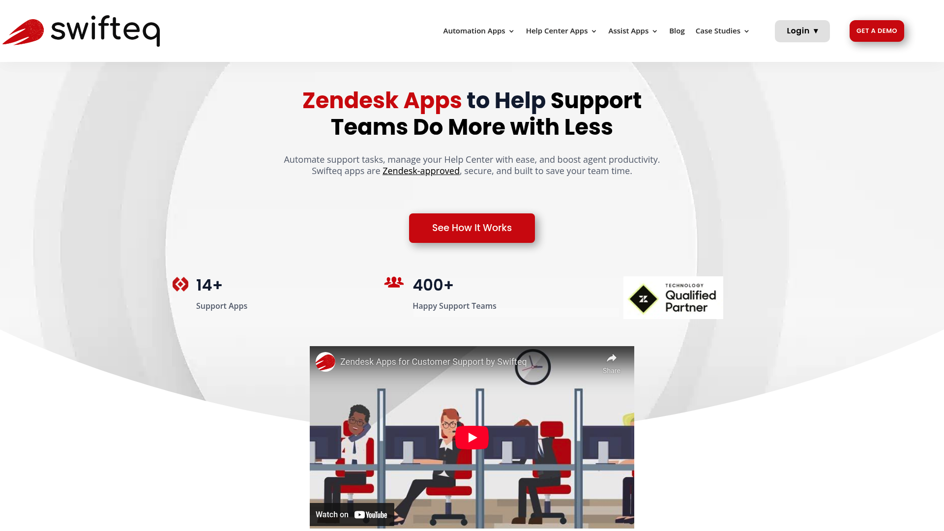 Ein Screenshot der Swifteq-Landingpage.