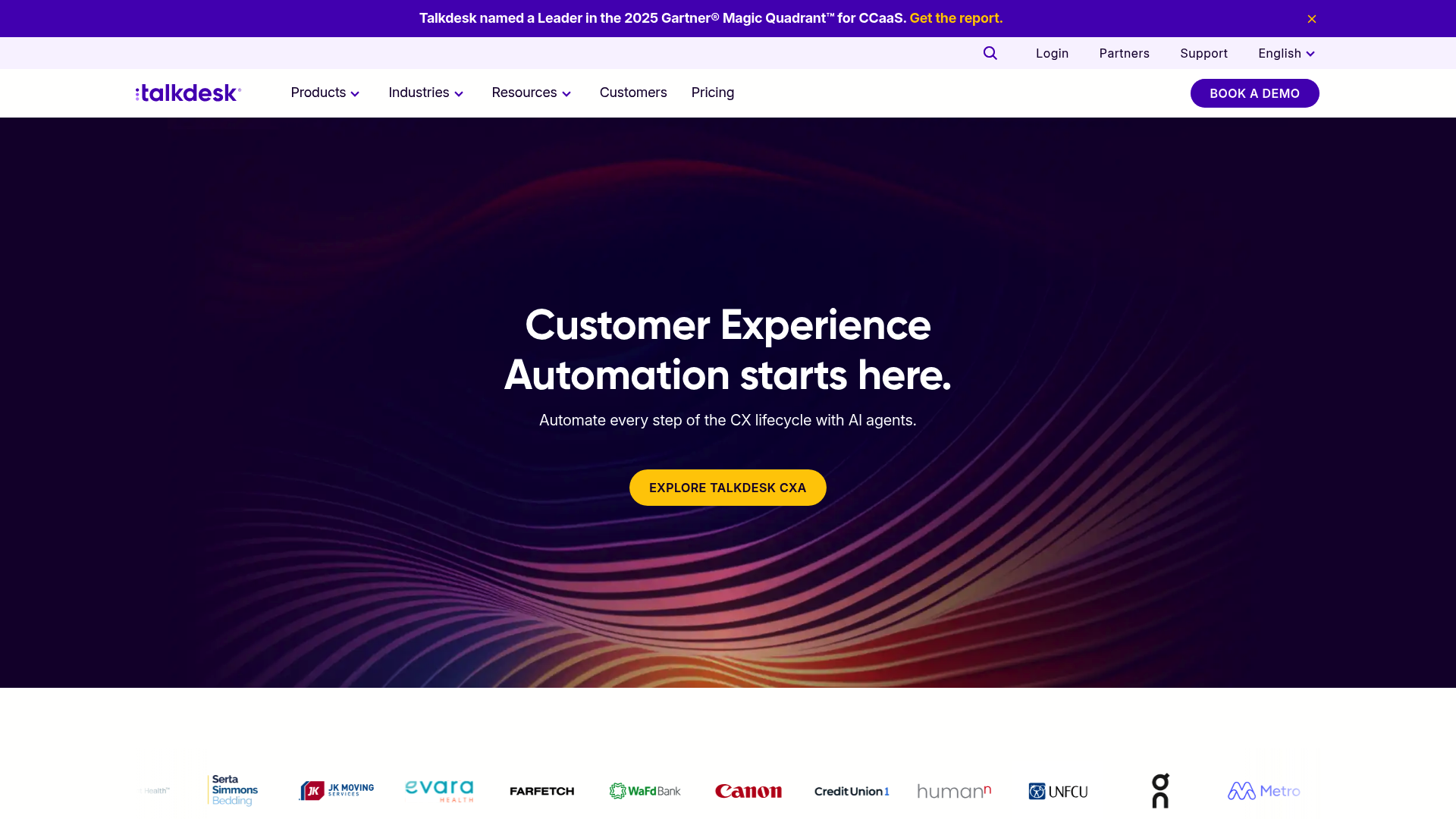 Interfaz de la plataforma del centro de contacto en la nube de Talkdesk